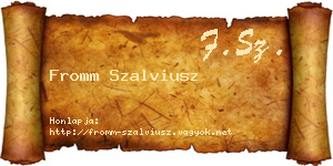 Fromm Szalviusz névjegykártya